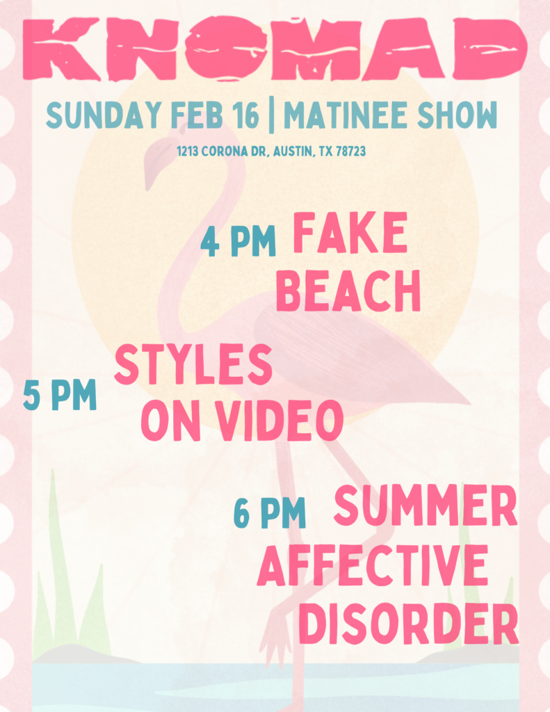 Fake Beach show poster for 2/16/2025